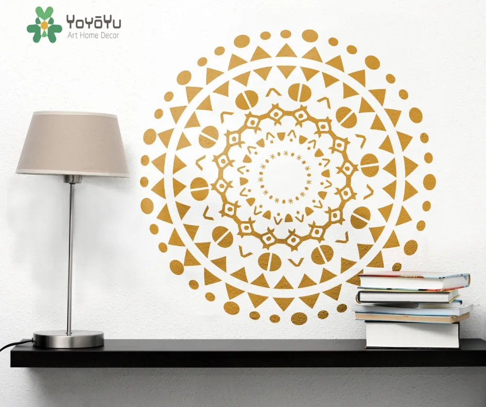 Потолок медальон Наклейка на стену Племенной цветок Съемный Графическое