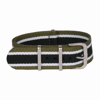 wholesale 20 mm black army green military sport nato woven fiber watchband 20mm nylon watch straps wristwatch band buckle fabric