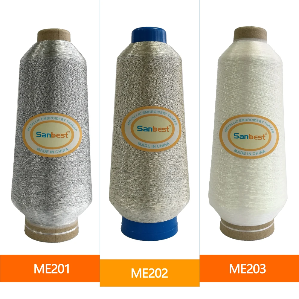 Sanbest серебристо белая металлизированная нить для вышивки Brother Babylock Janome Зингер