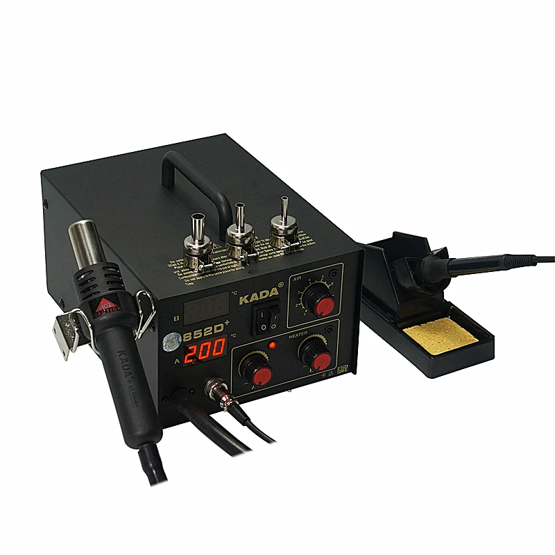 Паяльная станция KADA 852D + SMD 220 В 110 Ремонтная система BGA паяльная 2 в 1 с пистолетом