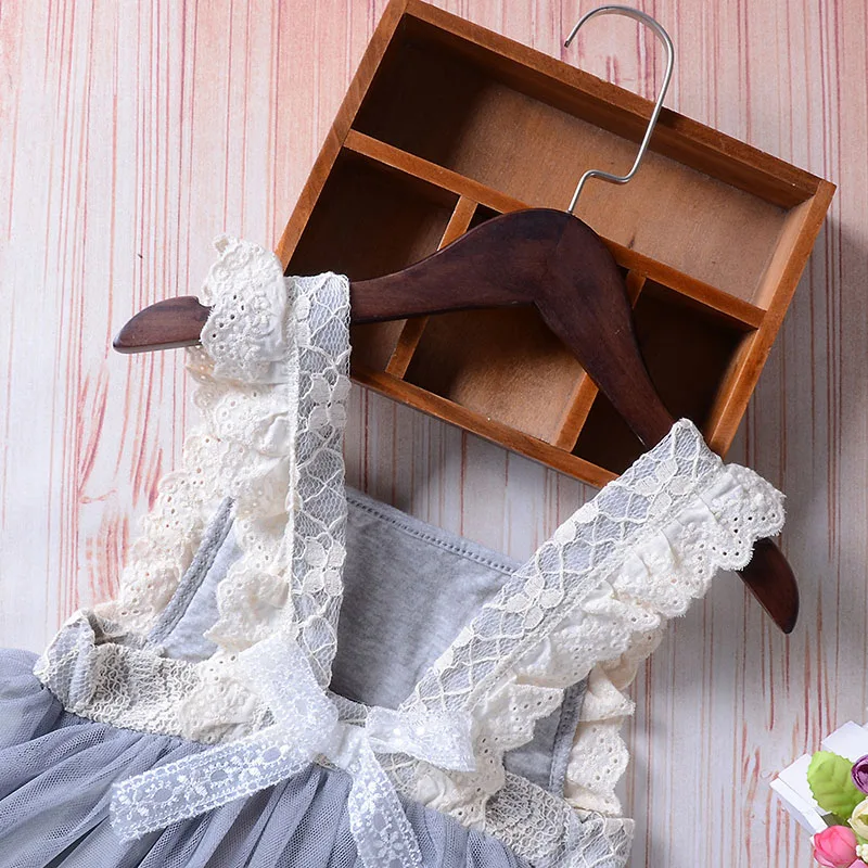 2-7T Lace Mesh Style Baby Girls Dress Sleeveless 2018 Summer Princess Dresses Casual Children Clothing Kids for Girl | Детская одежда и