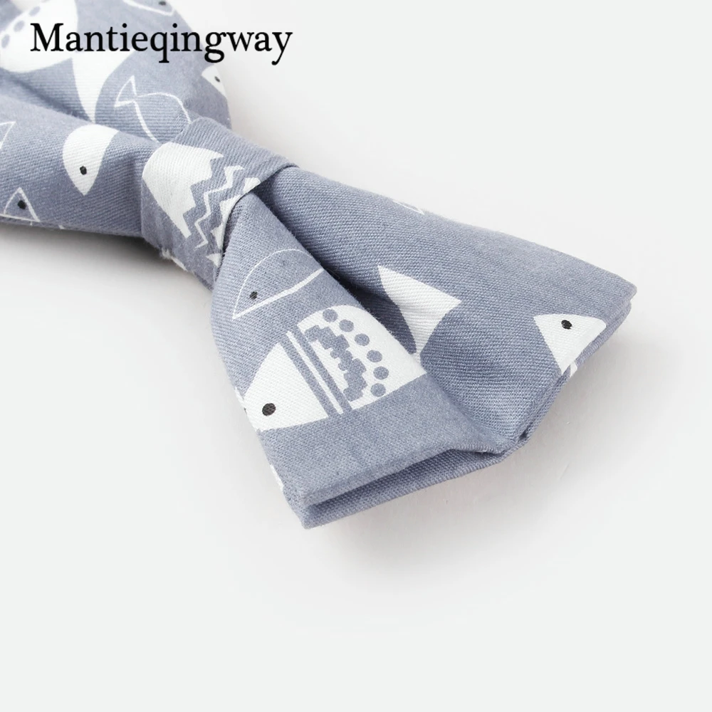 Mantieqingway модный мужской галстук бабочка с рисунком рыбы/утки аксессуары для