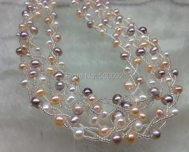 Ожерелье из натурального пресноводного жемчуга 5 6 мм|pearl necklace bracelet|pearl white goldnecklace