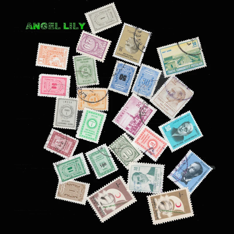

24 PCS/lot Old Turkey New And Used Vintage Postage Stamps For Collection