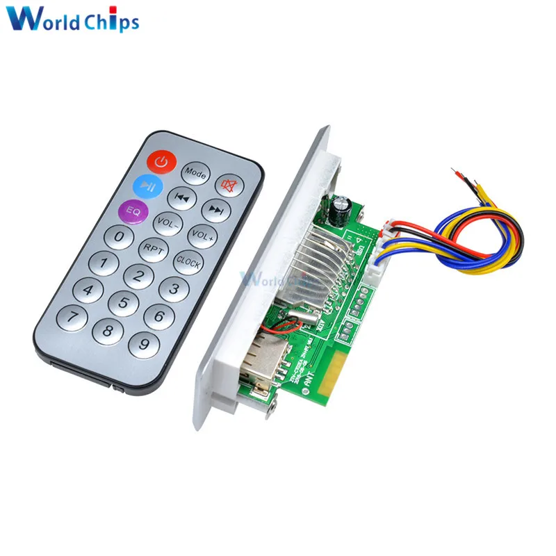 Автомобильный MP3 декодер плата 5 В модуль декодера 2*3 Вт усилителя Bluetooth WAV U Disk TF