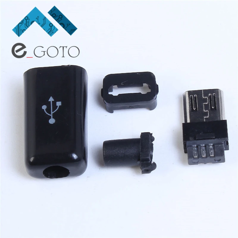 50 шт. Черный Micro USB мужчина 5 P Булавки Интерфейс сварки Тип разъем Зарядное