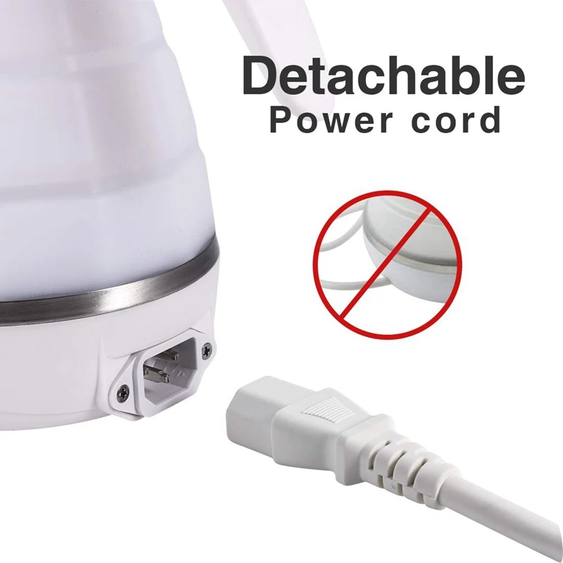 Foldable Electric Kettle Durable Silicone Compact Size 850W Travel Camping Water Boiler Electric Appliances Us Plug