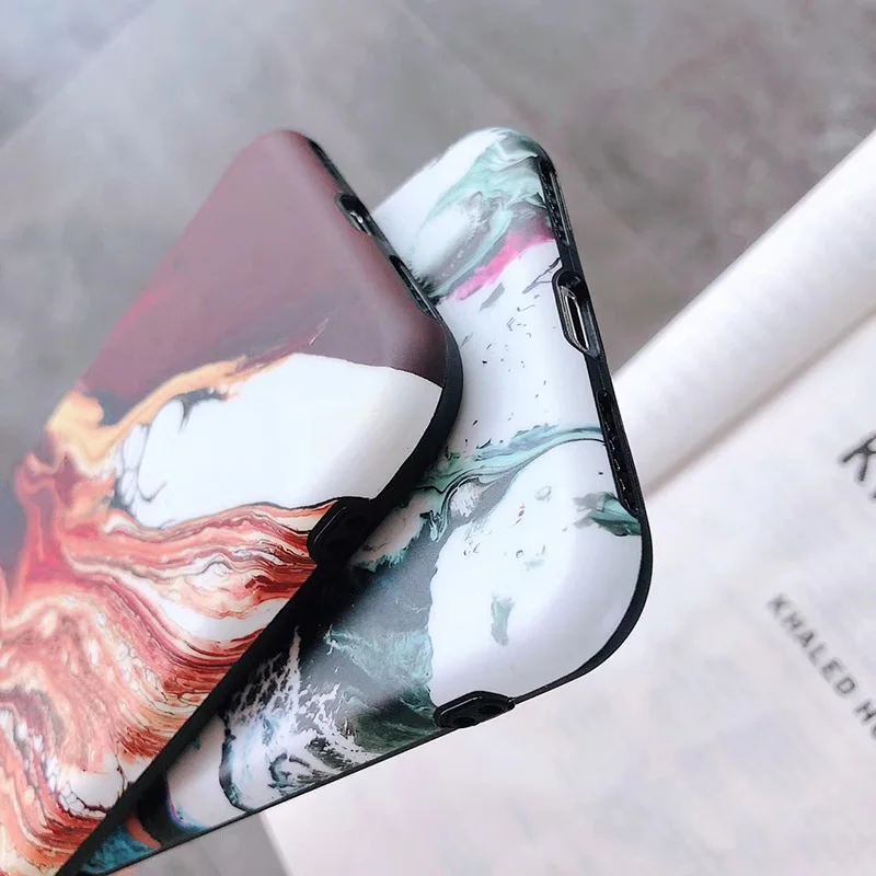 Винтаж Рок мрамор чехол для iPhone X XS Max XR матовый Мягкий силиконовый Fundas 8 7 6 S плюс