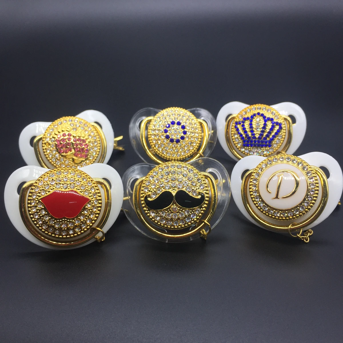 Роскошные Детские Bling соску со стразами белый жемчуг кристалл Ортодонтическая Соска Силиконовая пустышка для соски-пустышки с зажимом