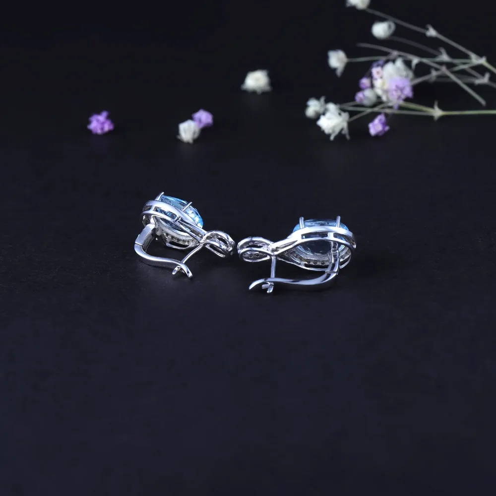 GEM'S BALLET, 9.78Ct, натуральный голубой топаз, Серьги с драгоценными камнями, 925 пробы, серебряные серьги-гвоздики для женщин, тонкая бижутерия