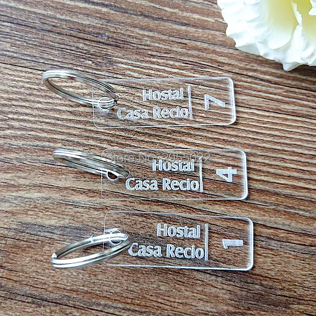 

Personalized Acrylic Laser Cut Clear Keychain Numbered Key Fobs,Locker Room tags