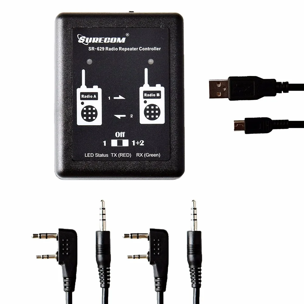 Surecom SR-629 2 в 1 дуплексный репитер контроллер и 2 Радио кабель для TYT Kenwood Baofeng ICom Motorola двухстороннее радио