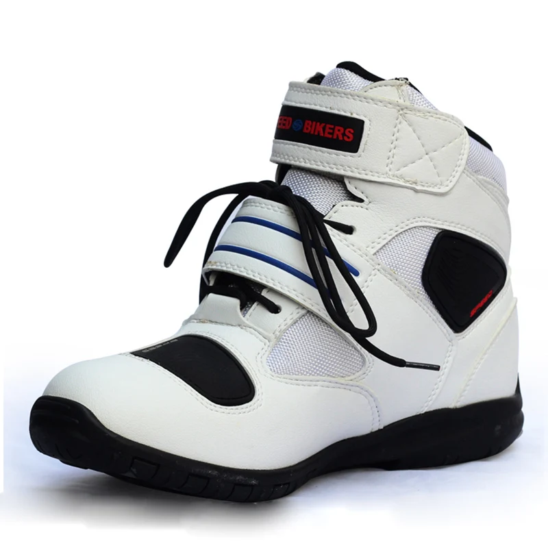 Мотоциклетные кожаные ботильоны из микрофибры Уличная обувь для мотогонок