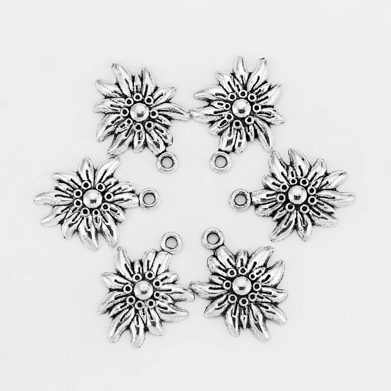 30 шт Edelweiss цветок Очаровательные Подвески для бус изготовления ювелирных изделий