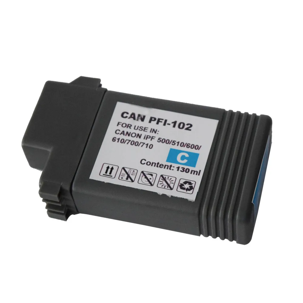 6PK Compatible PFI-102 ink cartridge IPF 510 iPF610 iPF605 iPF710 iPF720 iPF500 iPF700 iPF600 iPF655 iPF650 iPF755 iPF750 inks