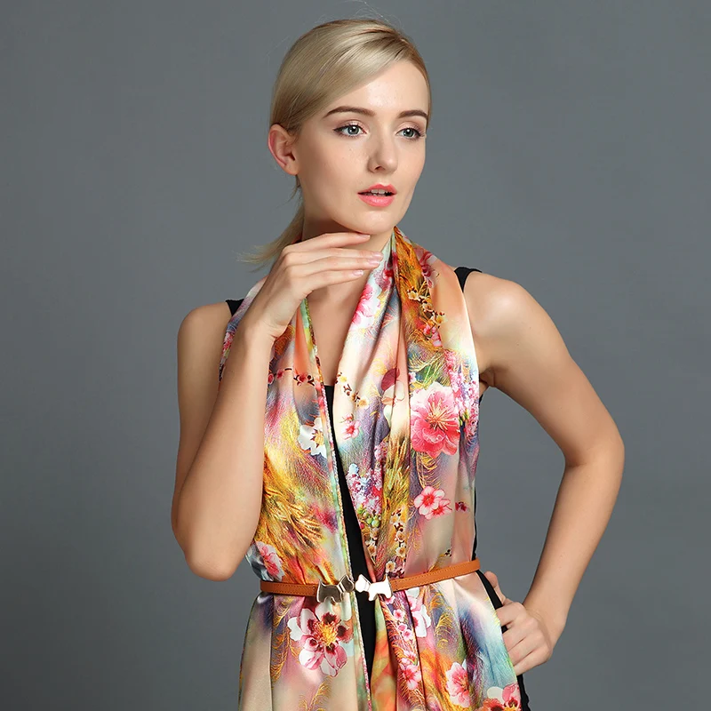 [FEILEDIS] 2017 шелковый шарф модная женская шаль многоцелевой двухсторонний сменный