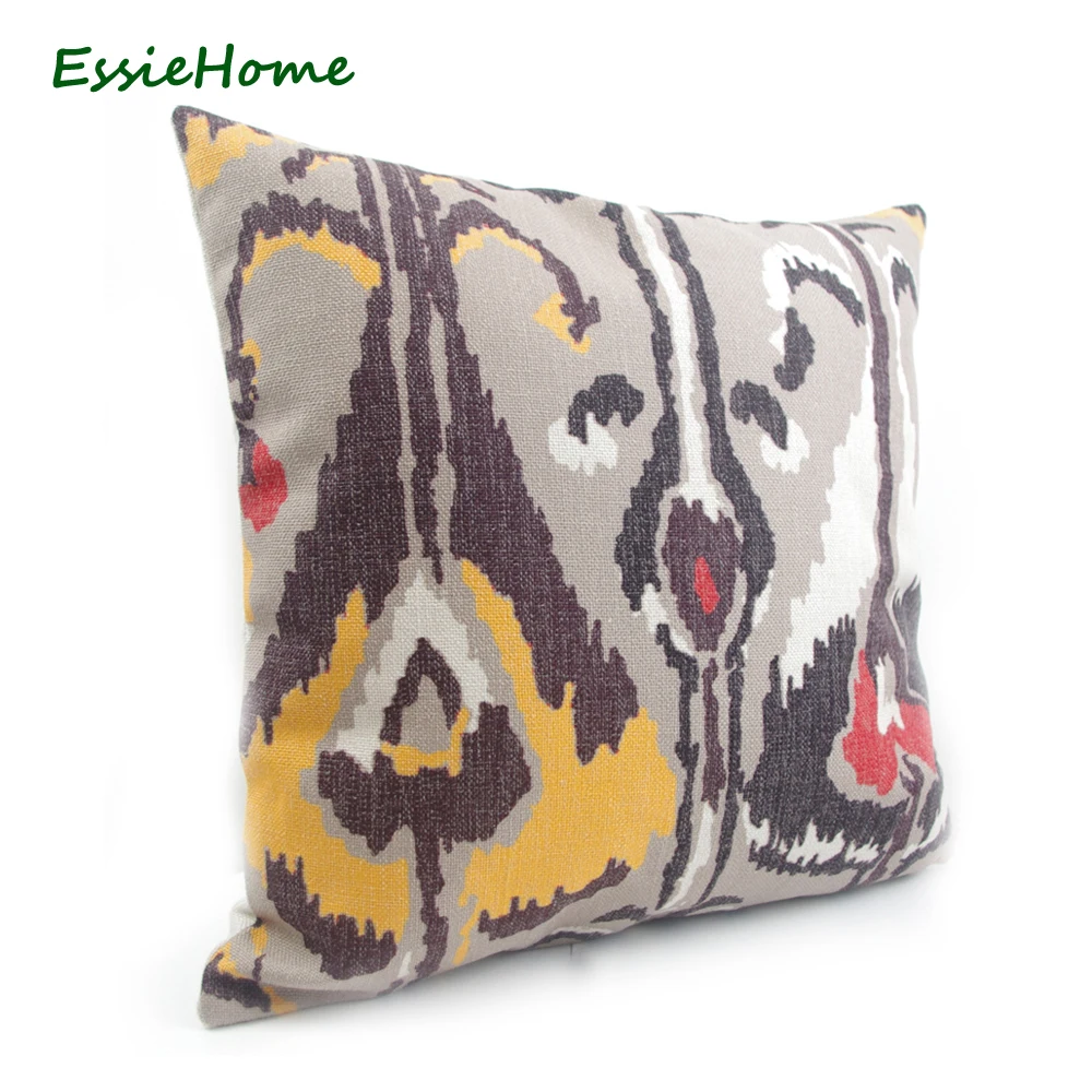 Домашний Высококачественный ручной светильник ESSIE бежево-Коричневый чехол Ikat с