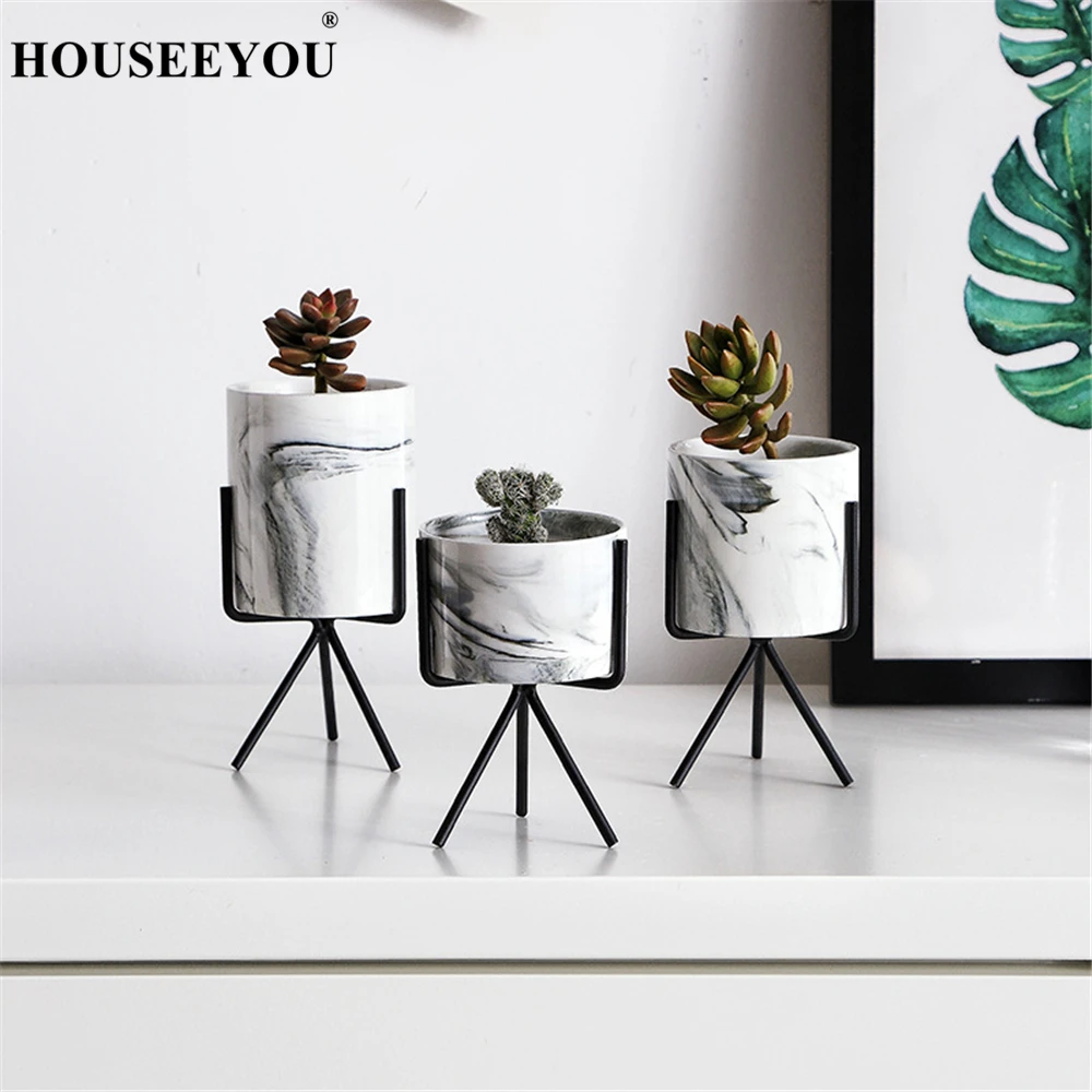 Скандинавский минимализм стильный мраморный узор Золотая керамика железная