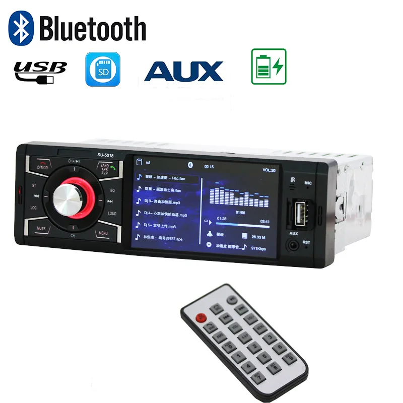 Автомобильный монитор стерео радио плеер Bluetooth/Аудио/USB/SD/MP5 1 Din FM беспроводной