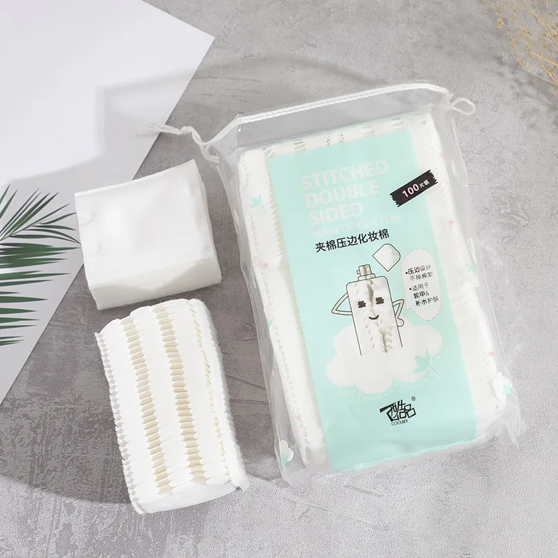 No Swarf Cotton Cosmetic Double-sided Quilted Remover Makeup Thick 100 PCS | Красота и здоровье