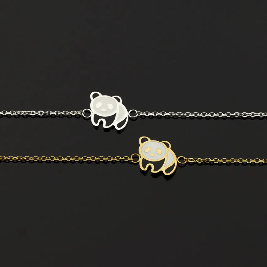 DIANSHANGKAITUOZHE Cute Panda Bracelets For Women Men 2 Colors Love Bracelet Bangle Femme Trendy bracelets &amp Bangles | Украшения и