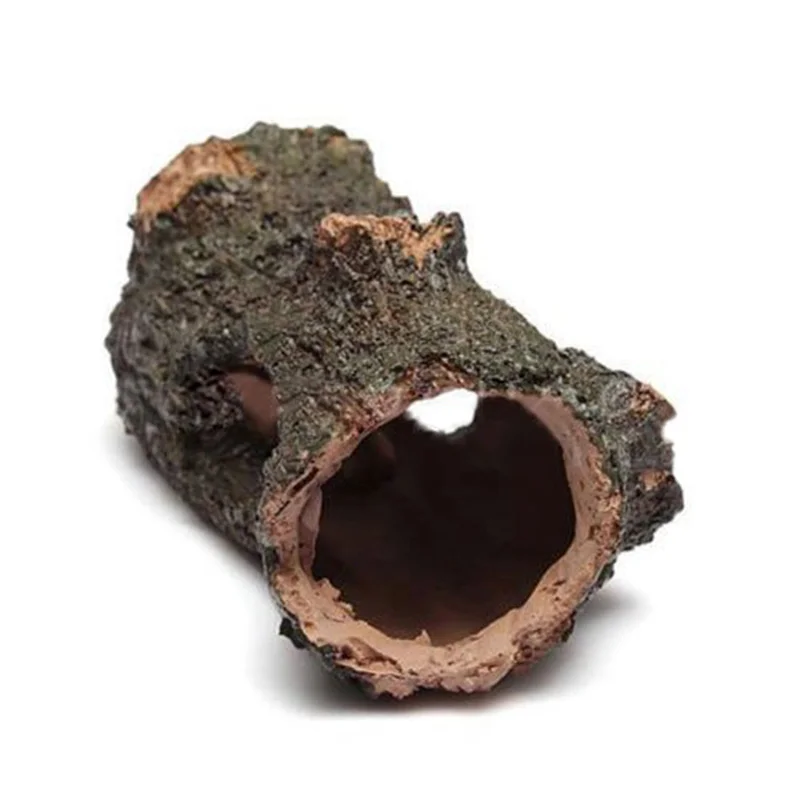 Aquarium Ornament Hollow Trunk Simulation Tree Log Wood Polyresin Landscape Fish Tank Decoration TB Sale