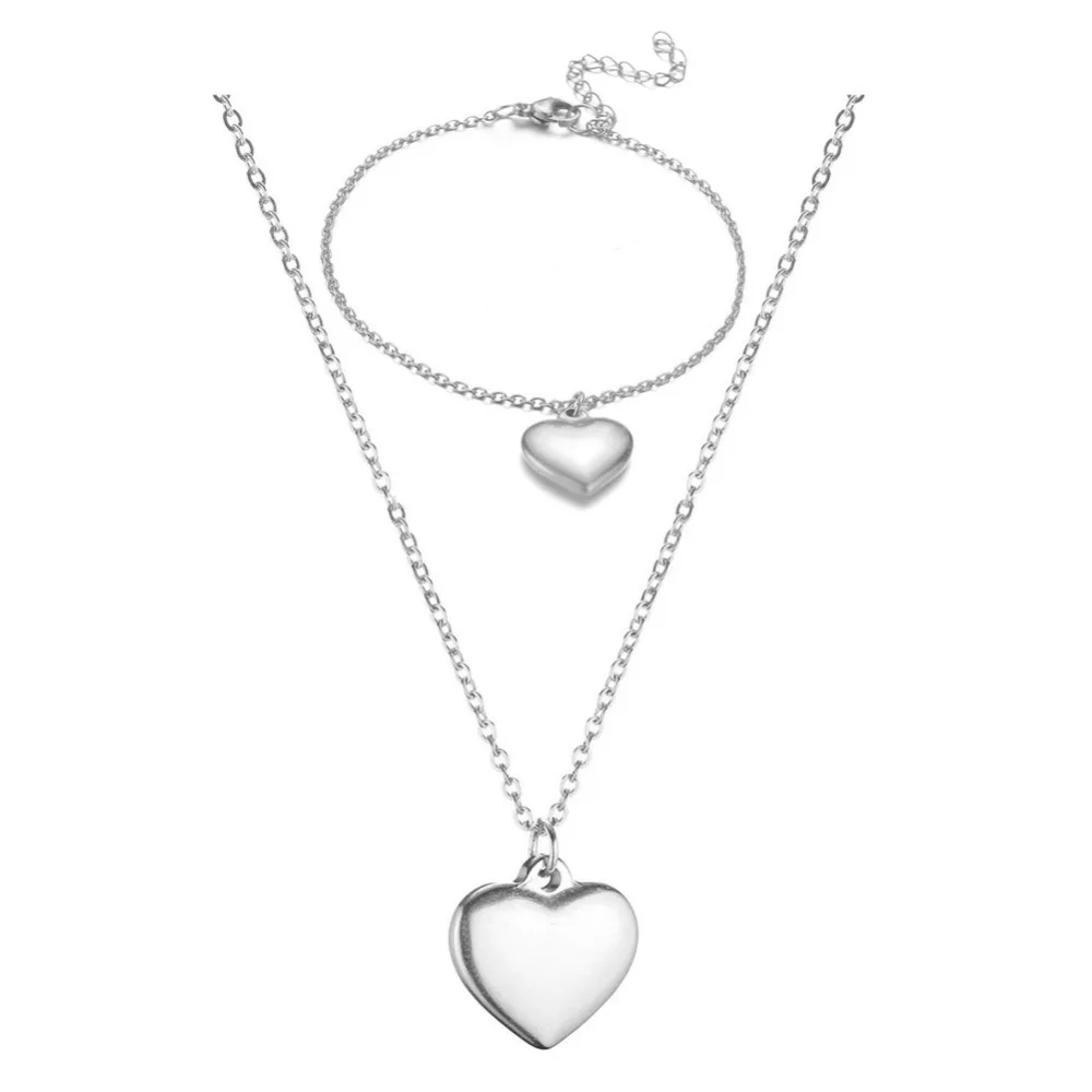 Набор ювелирных украшений из нержавеющей стали для женщин ожерелье в форме