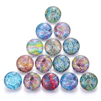 10pcslot new design mixed color graffiti artistic style glass snap button fit 18mm bracelet necklaces snap button jewelry