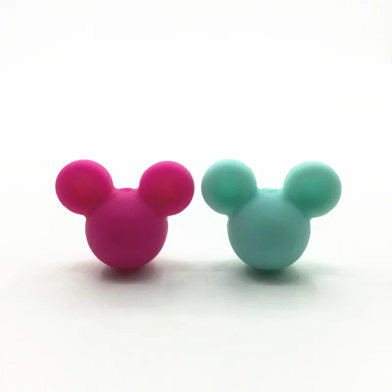 Силиконовые бусины с рисунком Микки 27 цветов 100 шт./лот|teething beads|round silicone beadssilicone beads