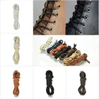 Высококачественные водонепроницаемые кожаные шнурки для обуви круглой формы тонкие трос шнурки белые черные красные синие фиолетовые коричневые шнурки