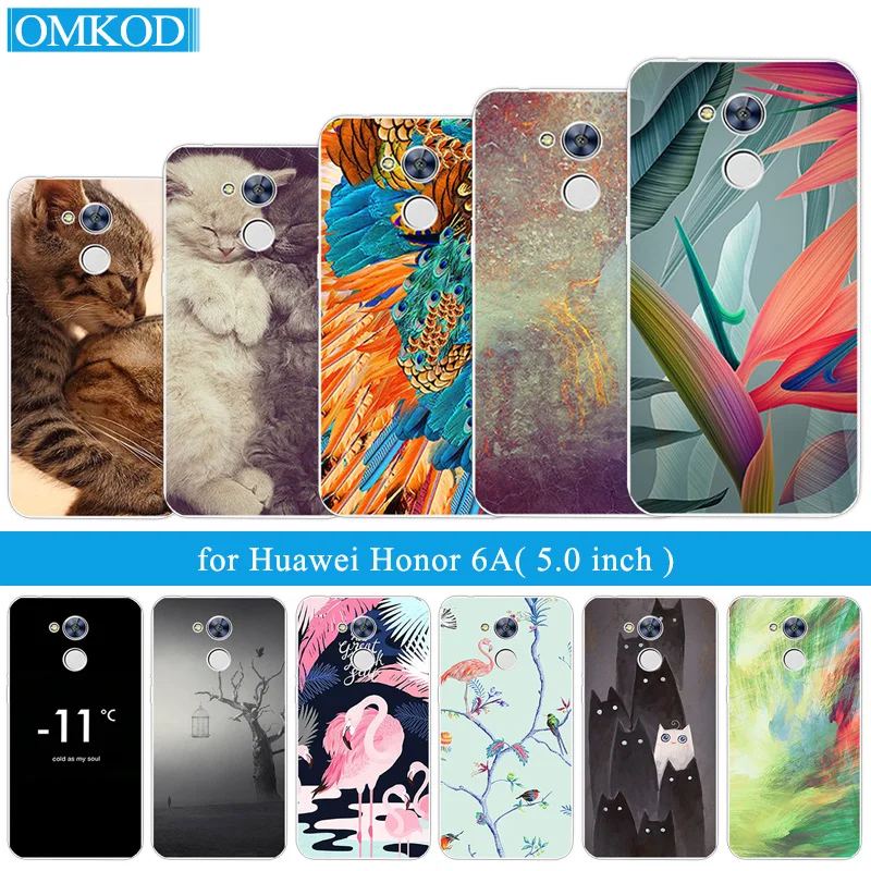 Прозрачный ТПУ чехол для Huawei Honor 6A 5 0 &quotМягкий силиконовый черный матовый