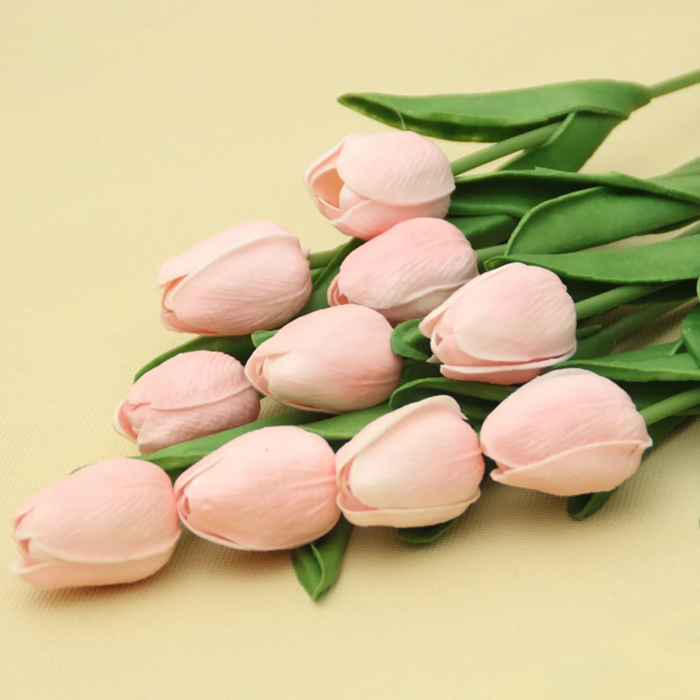 

30pcs Artificial Tulip Flowers Real Touch for Wedding Party Decoration Home Office Garden Festive Artificial Decorations 2019