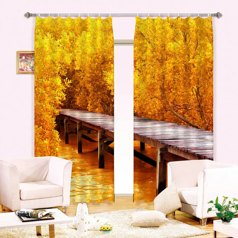 

Yellow tree Luxury Blackout 3D Window Curtains For Living Room Bedroom Drapes cortinas Rideaux Customized size
