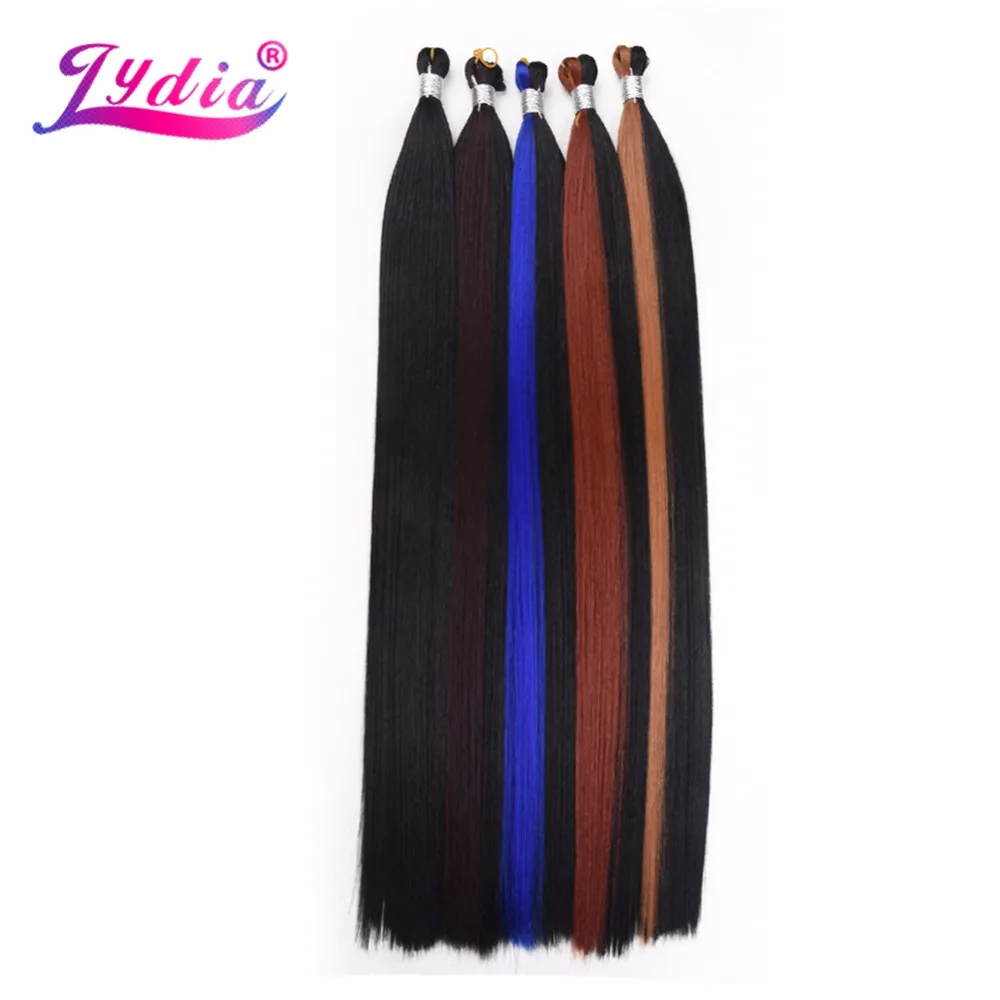

Lydia For Women Long Straight Synthetic Hair Bundles 26" Mix Color Hair Bulk Crochet Latch Hook Synthetic Hair Extension