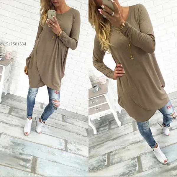 Женская футболка Fanala с длинным рукавом 2016 го года|t shirt women 2016|t loosefashion t |