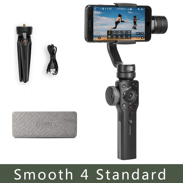 Only Smooth 4 Black Zhiyun Smooth 4 3-х осевой стабилизатор гироскопа Q для смартфонов Экшн камера телефона Портативный sjcam вертикальной съемки - Цвет: Only Smooth 4 Black