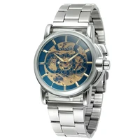elegant automatic mechanical watches men fashion skeleton wristwatch winner man casual dress clock relogio automatico saat reloj