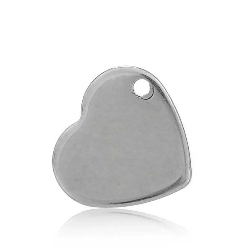 В форме сердца собачьи бирки ожерелье из нержавеющей стали DIY пустые