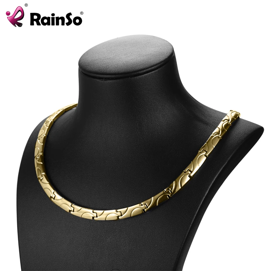 RainSo магнитное ожерелье s здоровье от артрита Био энергия Исцеление титановое мощное ожерелье для женщин звено цепи ожерелье