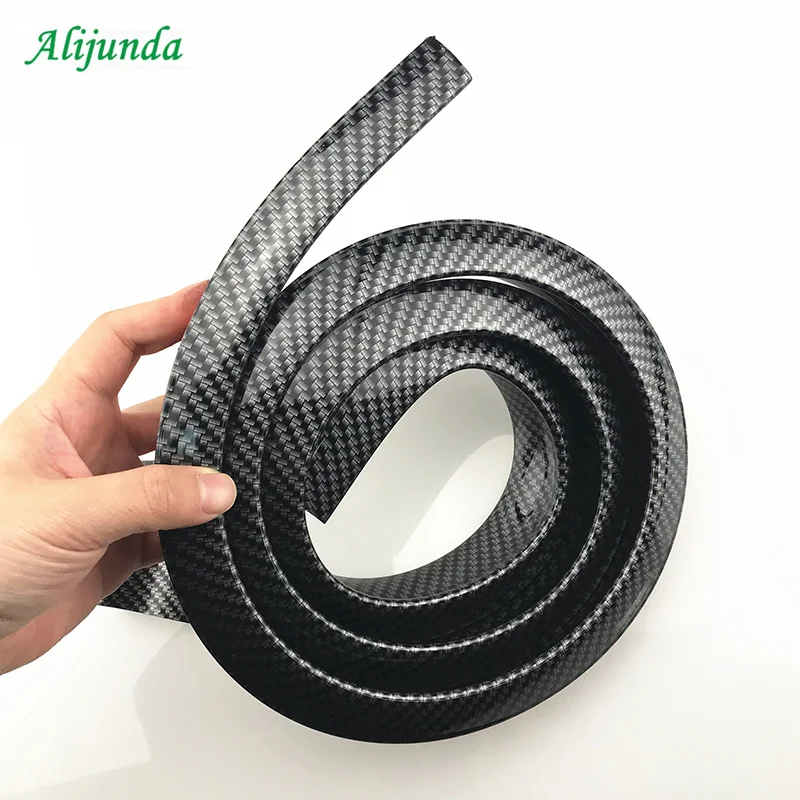 

1.5M * 4CM black soft carbon fiber automotive rear bumper strip FOR Subaru Suzuki Toyota Camry Corolla RAV4 Yaris Highlander/