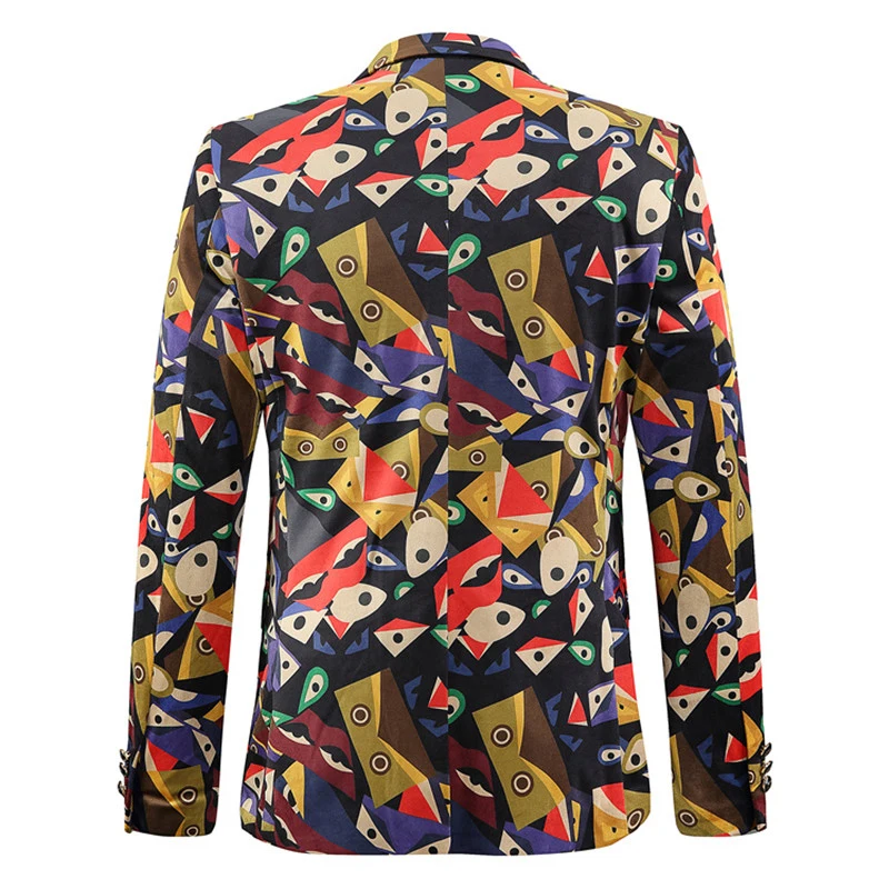 2019 модный разноцветный Блейзер мужские куртки блейзеры с цветочным принтом для