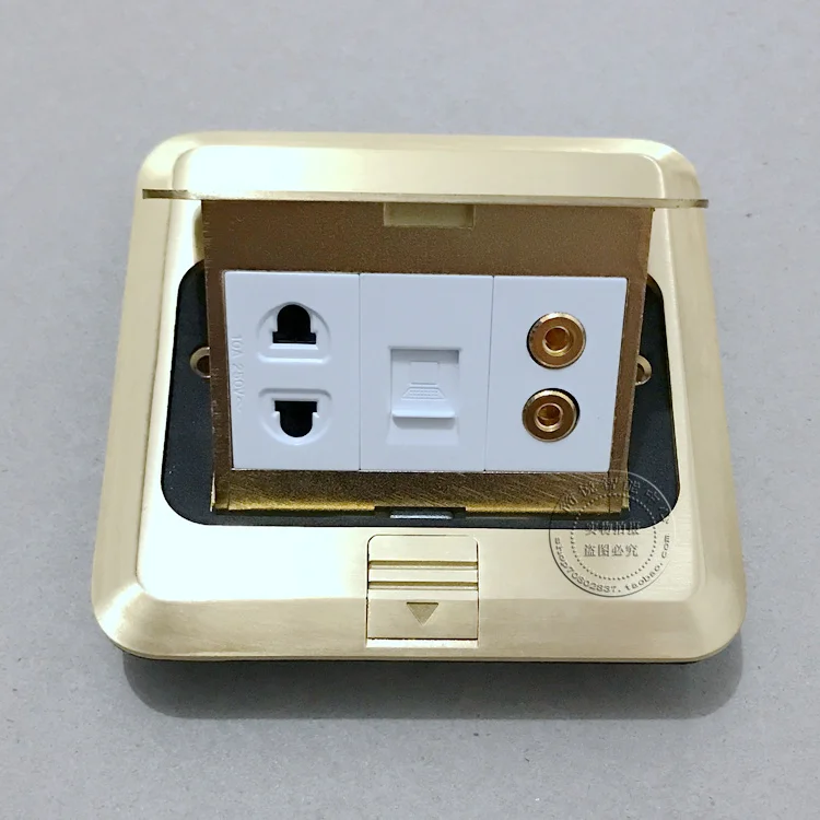 

Выдвижная напольная розетка RJ45 Cat5e, двойная компьютерная аудиопанель с двумя отверстиями, розетка с заземлением