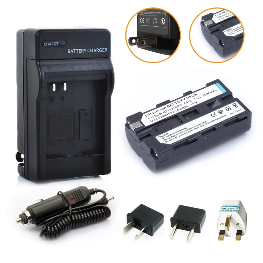 1pc NP-F550 F550 NP-F570 F530 NP-F330 Camera Battery+1 Car C