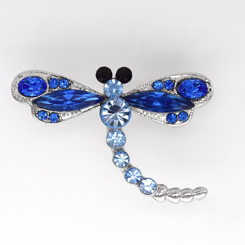 

Dragonfly Brooch Blue Rhinestone Pin brooches C261 B