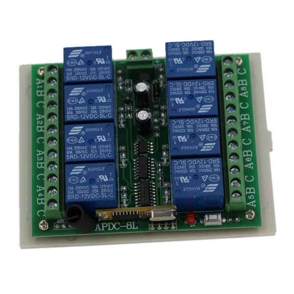 DC 12V 8 CH RF Wireless Remote Control Switch System 315/433 MHZ 4 Transmitter And Receiver Fixed Encoding SKU: 5007 | Обустройство
