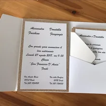 10 шт./партия pocketfold свадебные пригласительные карты три сложенные карты и жемчужные бумажные карманные поздравительные открытки, приглашения Обложка для вечерние