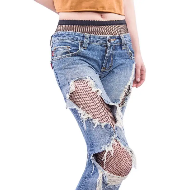 Сексуальные чулки сетчатые женские до бедра нижнее белье колена колготки