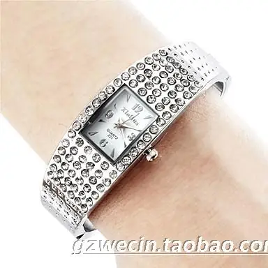 Роскошный модный бренд серебряный квадратный Блестящий горный хрусталь