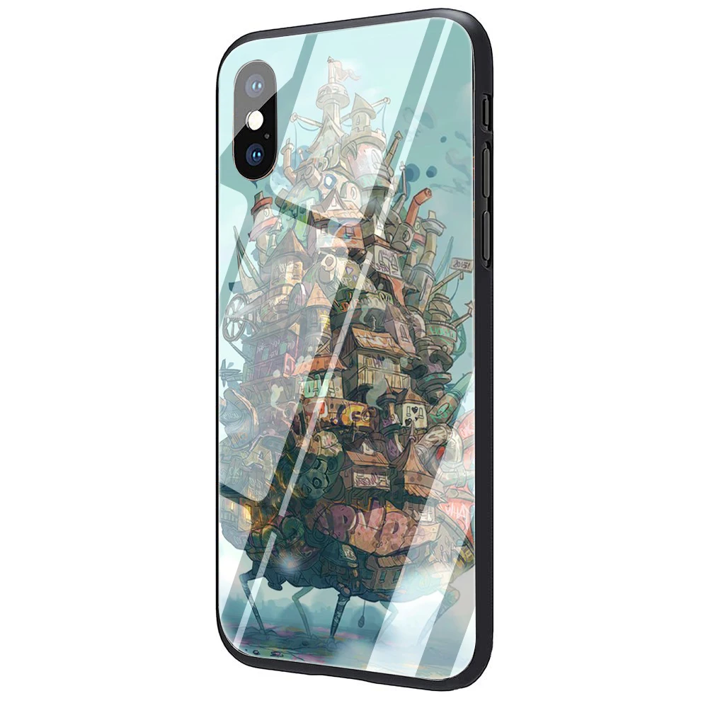 G4 Howl's Howls движущийся замок из закаленного стекла чехол для телефона iPhone 5 5S 6 6S 7 8 Plus X XR XS 11 pro Max - Цвет: G4