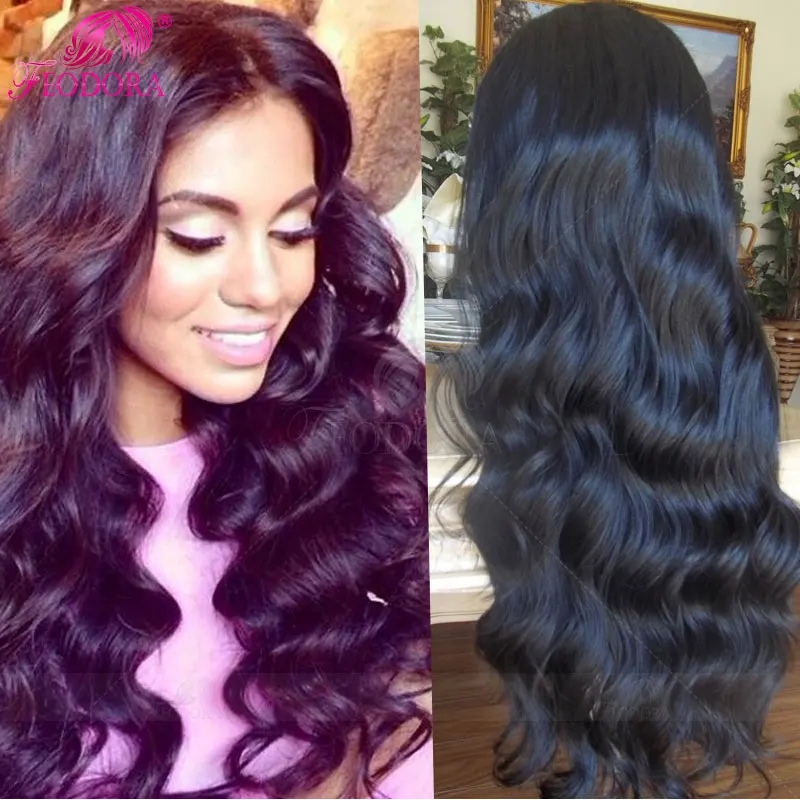 Естественная Волна Полное Кружева Парики Человеческих Волос Девы 4x4 Шелк база